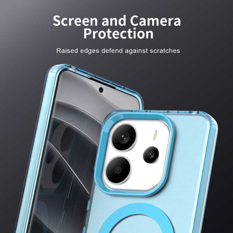 Husa Xiaomi Redmi Note 14 5G Techsuit CandyCase MagSafe, albastru