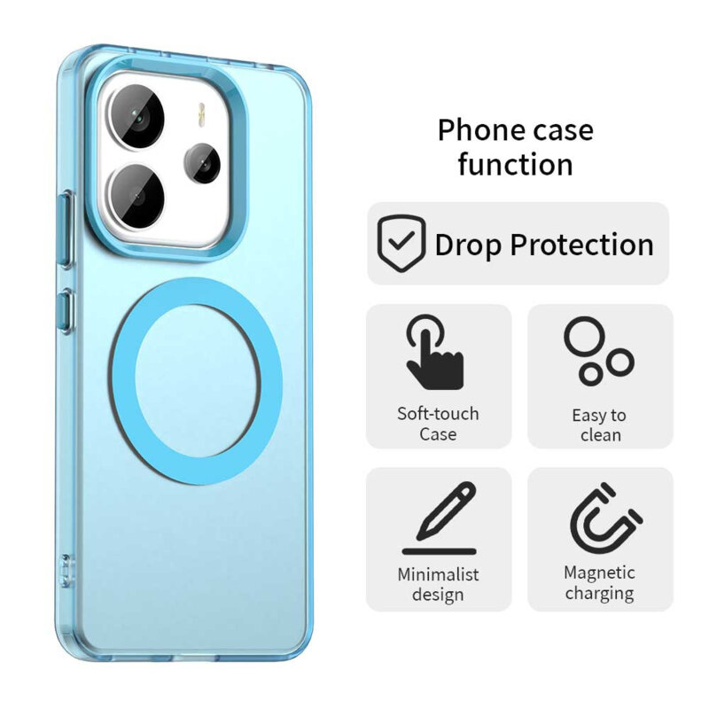Husa Xiaomi Redmi Note 14 5G Techsuit CandyCase MagSafe, albastru
