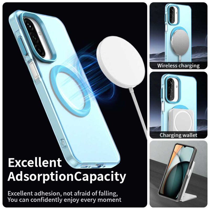 Husa Samsung Galaxy A17 5G Techsuit CandyCase MagSafe, albastru