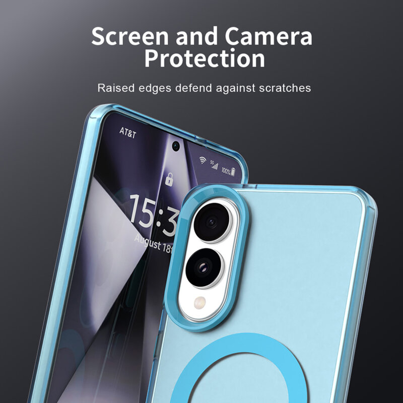 Husa Samsung Galaxy S25 Edge Techsuit CandyCase MagSafe, albastru