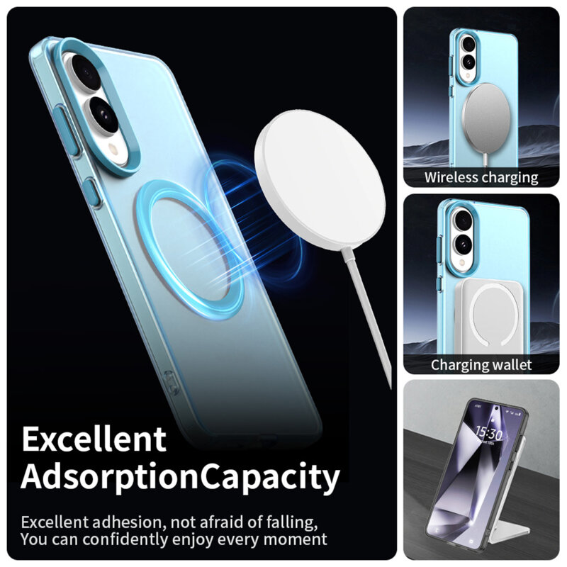 Husa Samsung Galaxy S25 Edge Techsuit CandyCase MagSafe, albastru