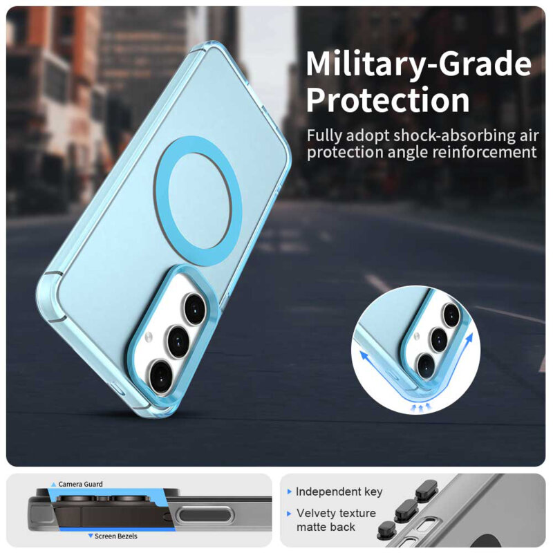 Husa Samsung Galaxy S24 FE Techsuit CandyCase MagSafe, albastru