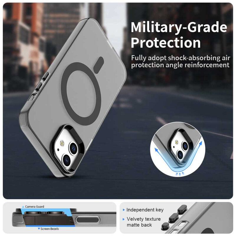 Husa iPhone 12 Techsuit CandyCase MagSafe, negru