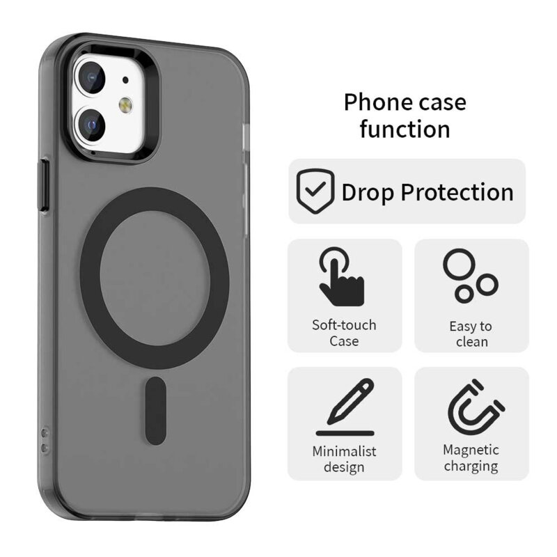 Husa iPhone 12 Pro Techsuit CandyCase MagSafe, negru