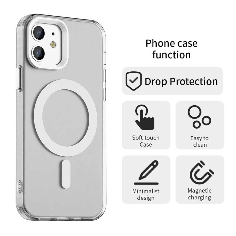 Husa iPhone 12 Techsuit CandyCase MagSafe, alb