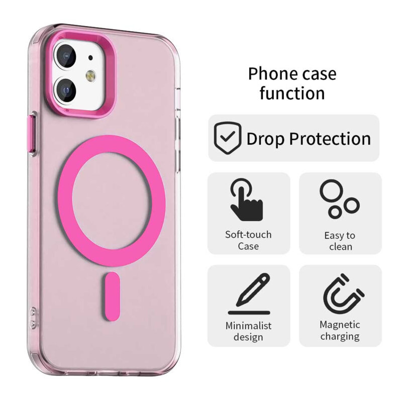 Husa iPhone 12 Techsuit CandyCase MagSafe, roz
