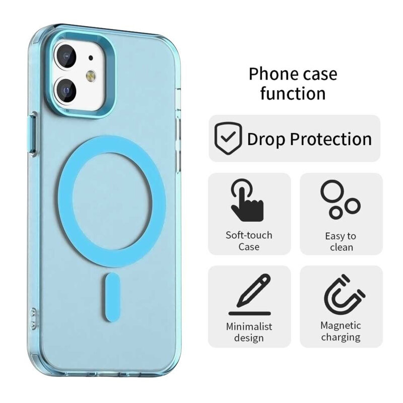 Husa iPhone 12 Techsuit CandyCase MagSafe, albastru