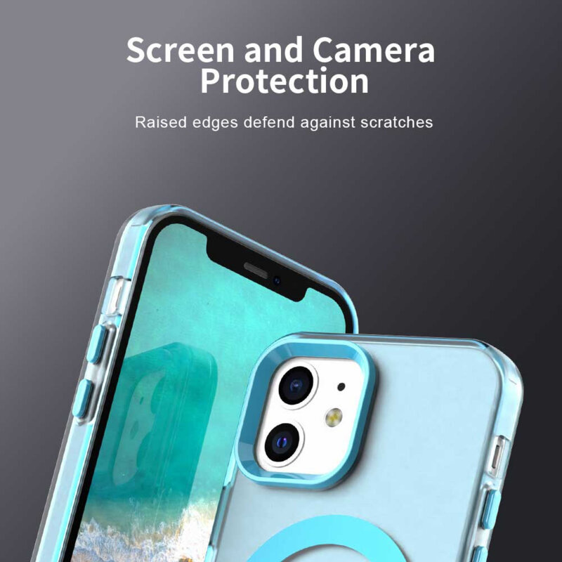 Husa iPhone 12 Techsuit CandyCase MagSafe, albastru