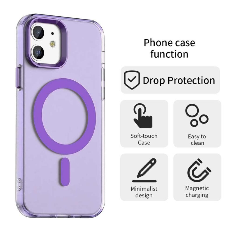 Husa iPhone 12 Techsuit CandyCase MagSafe, mov