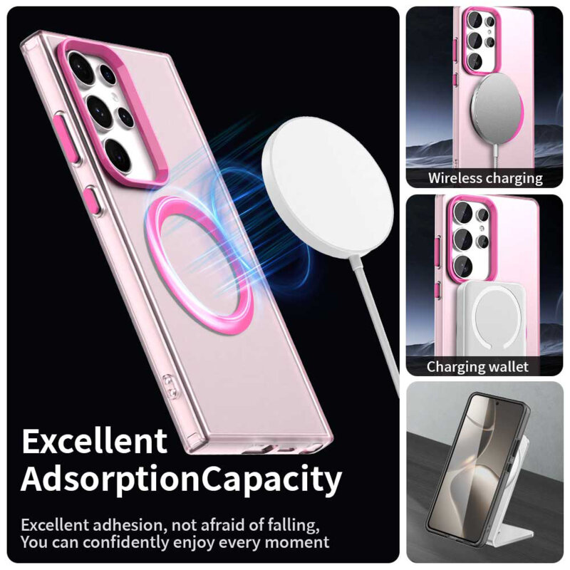 Husa Samsung Galaxy S23 Ultra Techsuit CandyCase MagSafe, roz