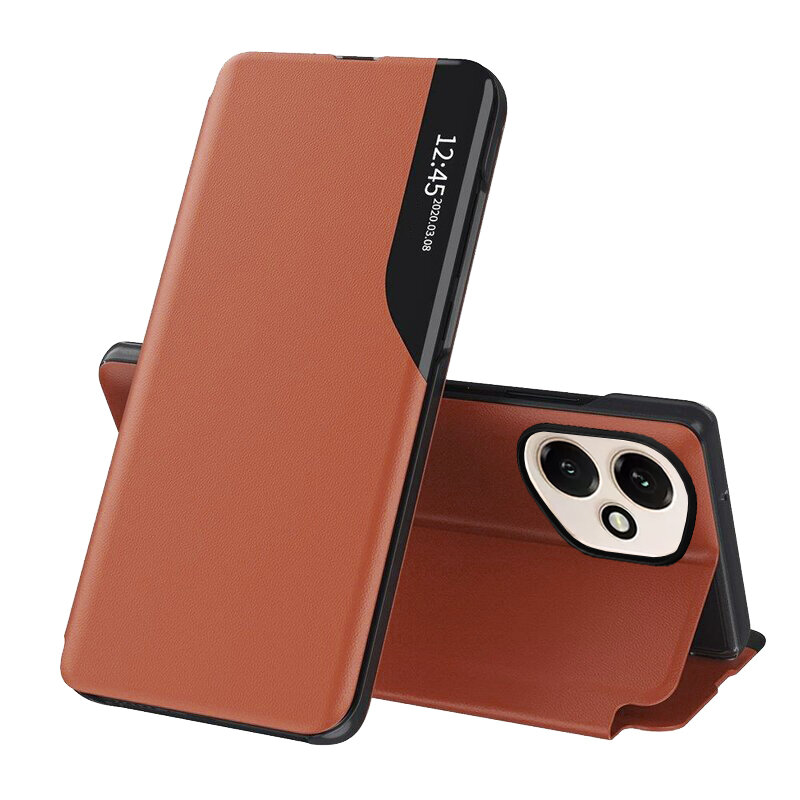 Husa Honor 400 Eco Leather View flip tip carte, portocaliu