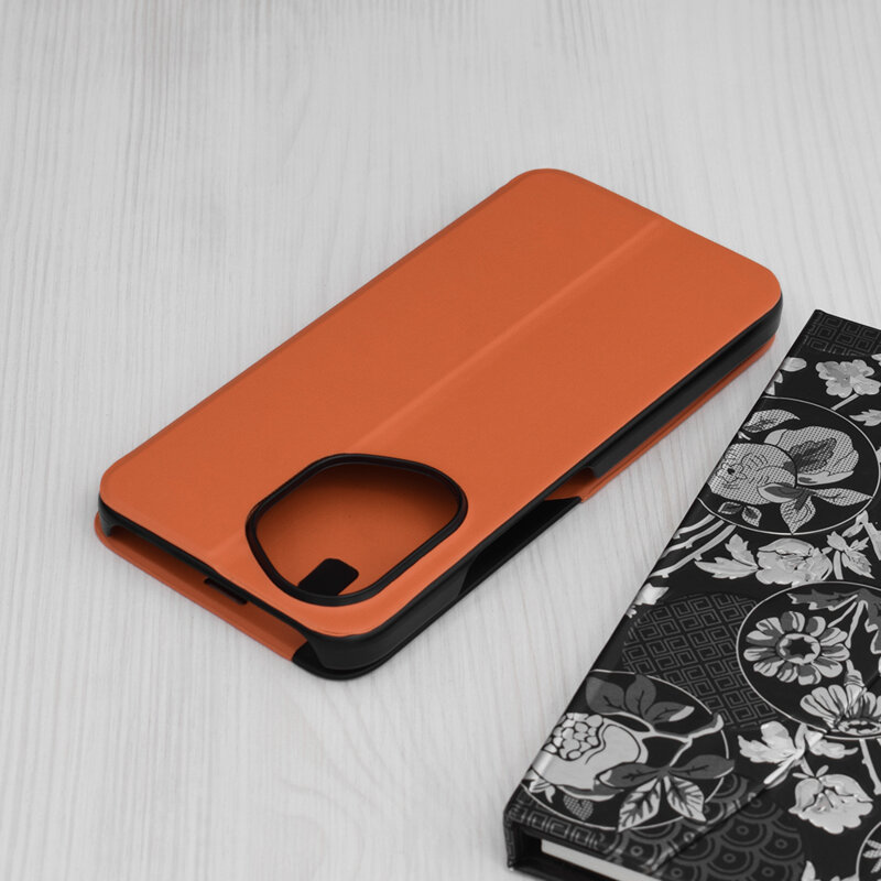 Husa Honor 400 Eco Leather View flip tip carte, portocaliu