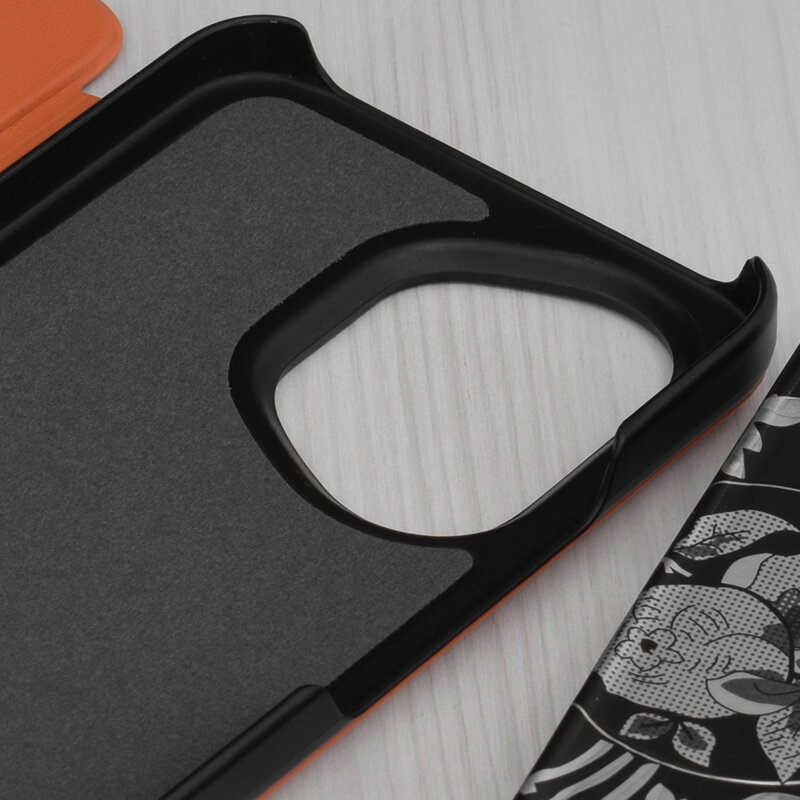 Husa Honor 400 Eco Leather View flip tip carte, portocaliu