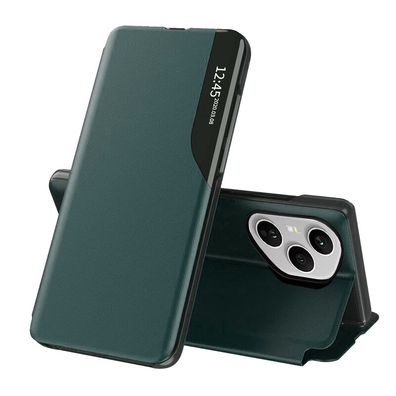 Husa Honor 400 Pro Eco Leather View flip tip carte, verde