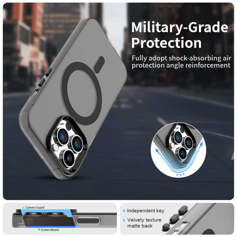 Husa iPhone 13 Pro Techsuit CandyCase MagSafe, negru