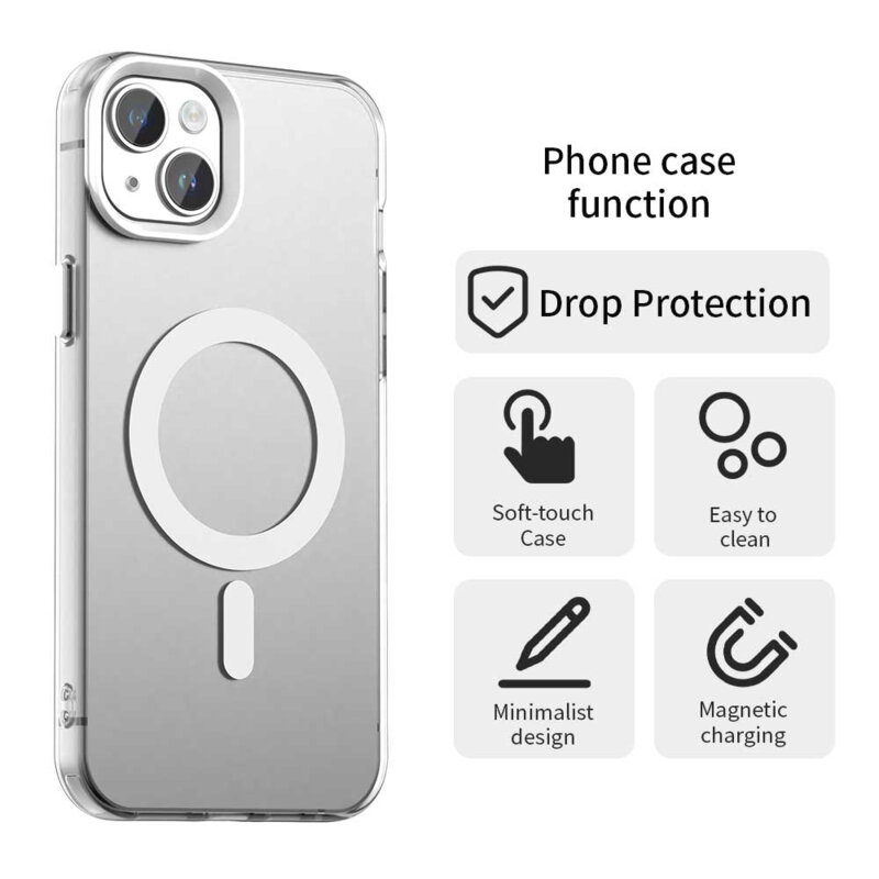 Husa iPhone 14 Techsuit CandyCase MagSafe, alb