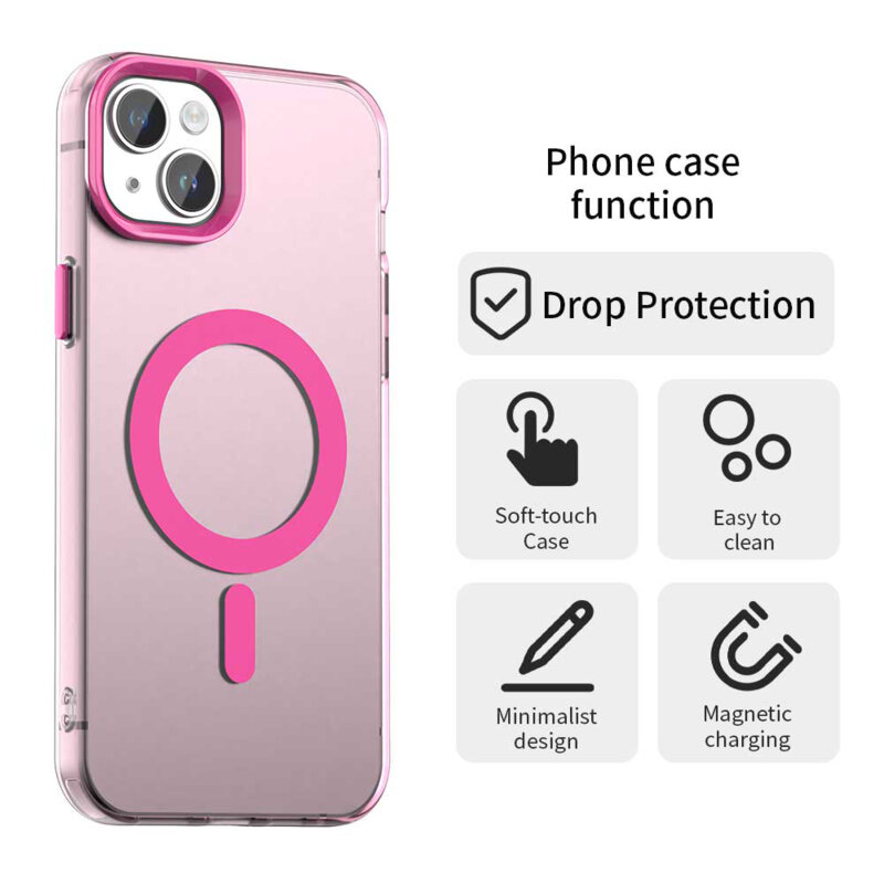 Husa iPhone 14 Techsuit CandyCase MagSafe, roz