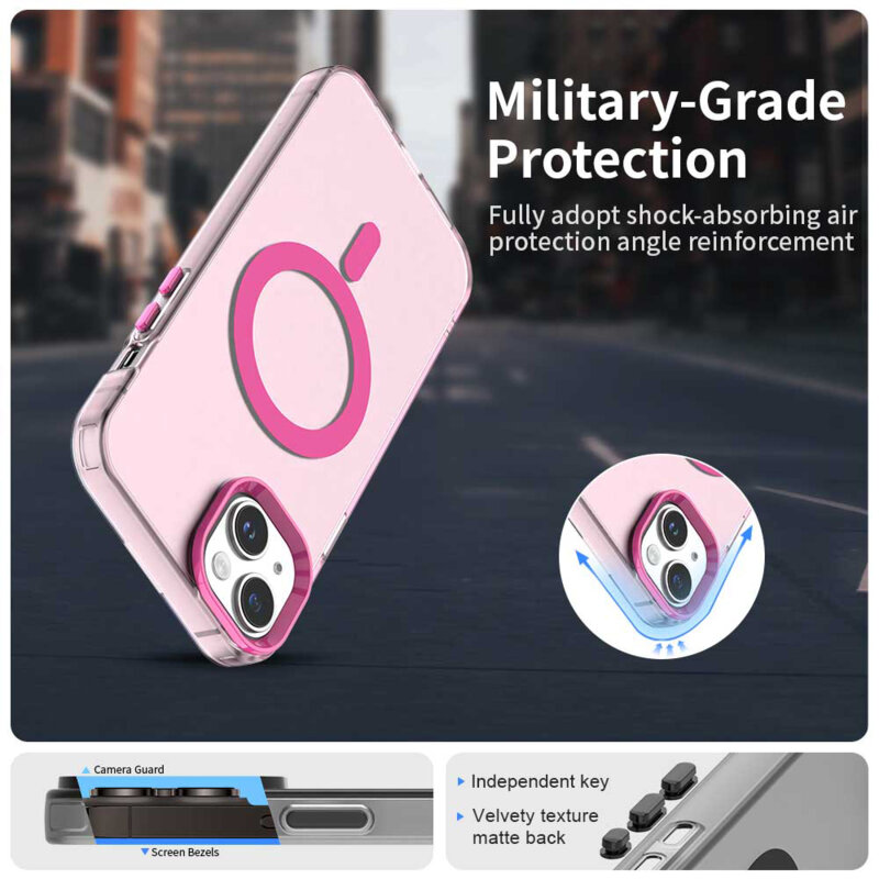 Husa iPhone 14 Techsuit CandyCase MagSafe, roz