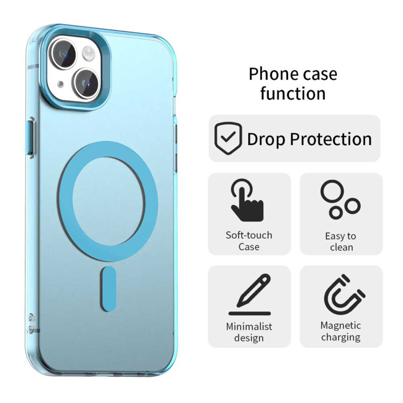 Husa iPhone 14 Techsuit CandyCase MagSafe, albastru