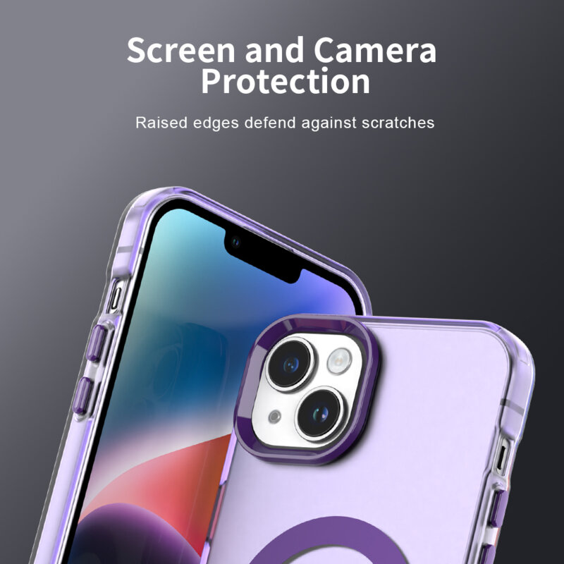 Husa iPhone 14 Techsuit CandyCase MagSafe, mov