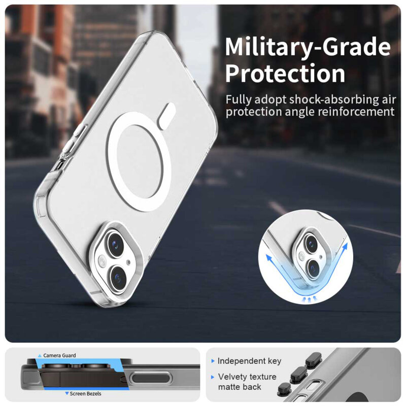 Husa iPhone 15 Techsuit CandyCase MagSafe, alb