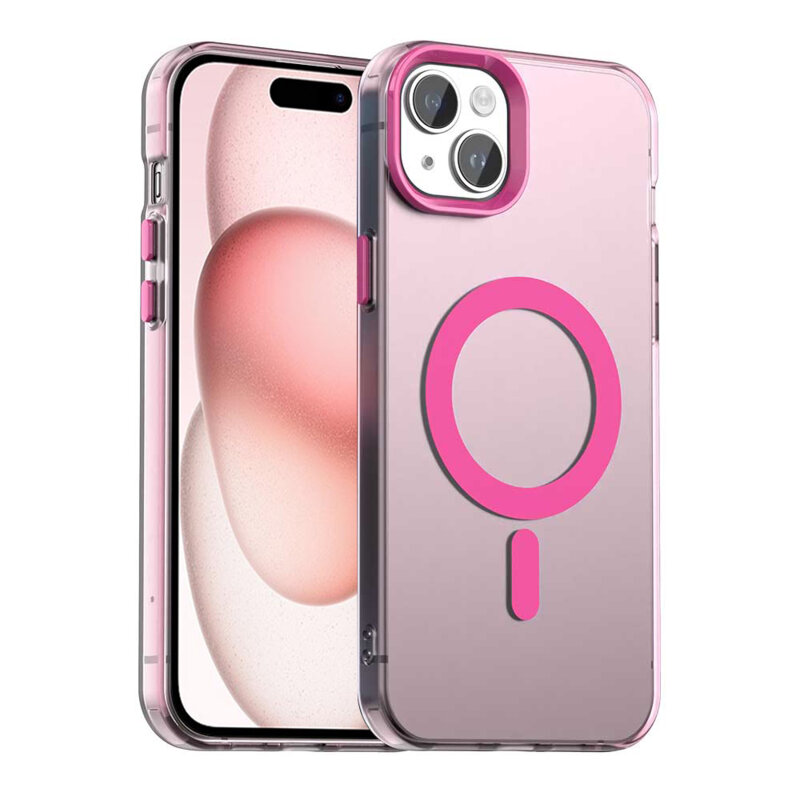 Husa iPhone 15 Techsuit CandyCase MagSafe, roz