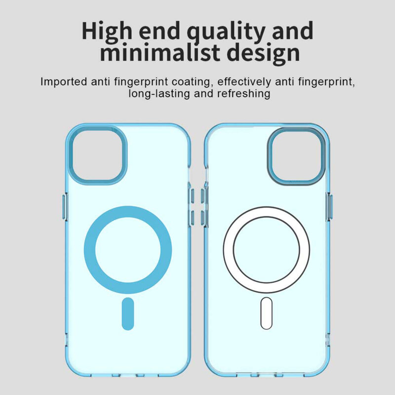 Husa iPhone 15 Plus Techsuit CandyCase MagSafe, albastru