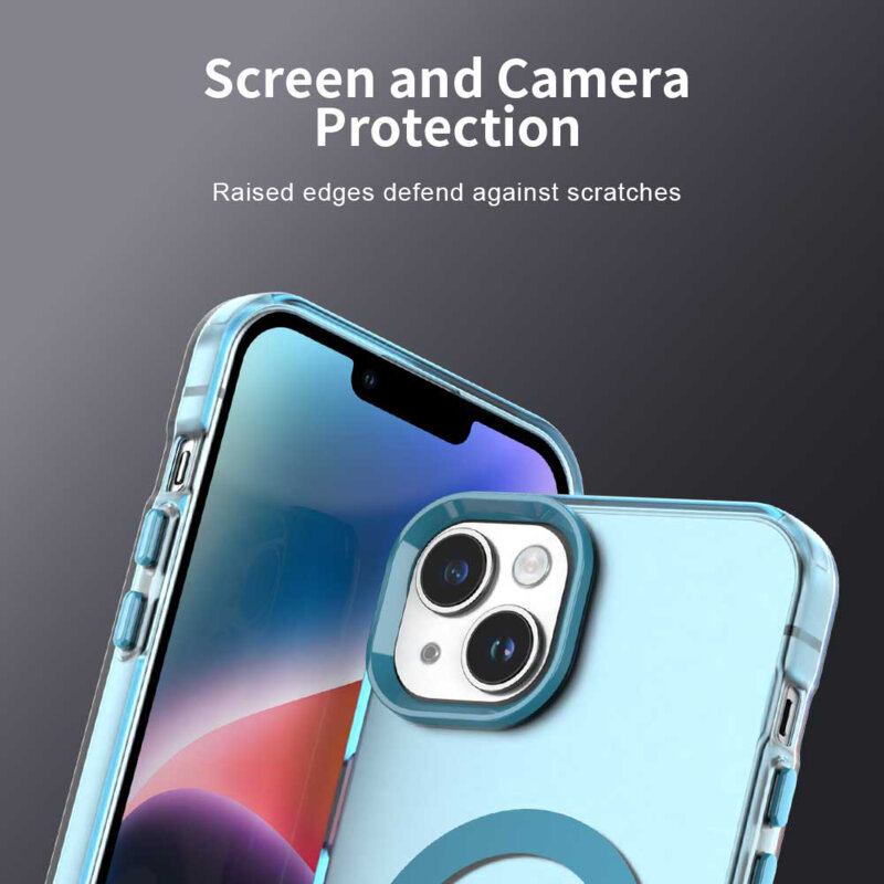 Husa iPhone 15 Plus Techsuit CandyCase MagSafe, albastru