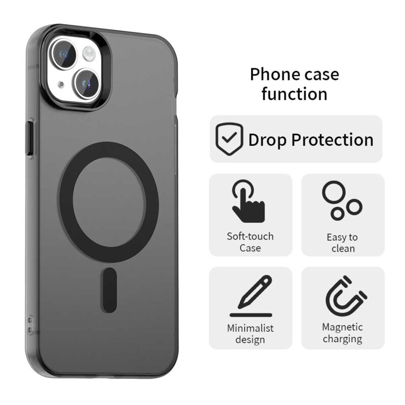 Husa iPhone 15 Plus Techsuit CandyCase MagSafe, negru