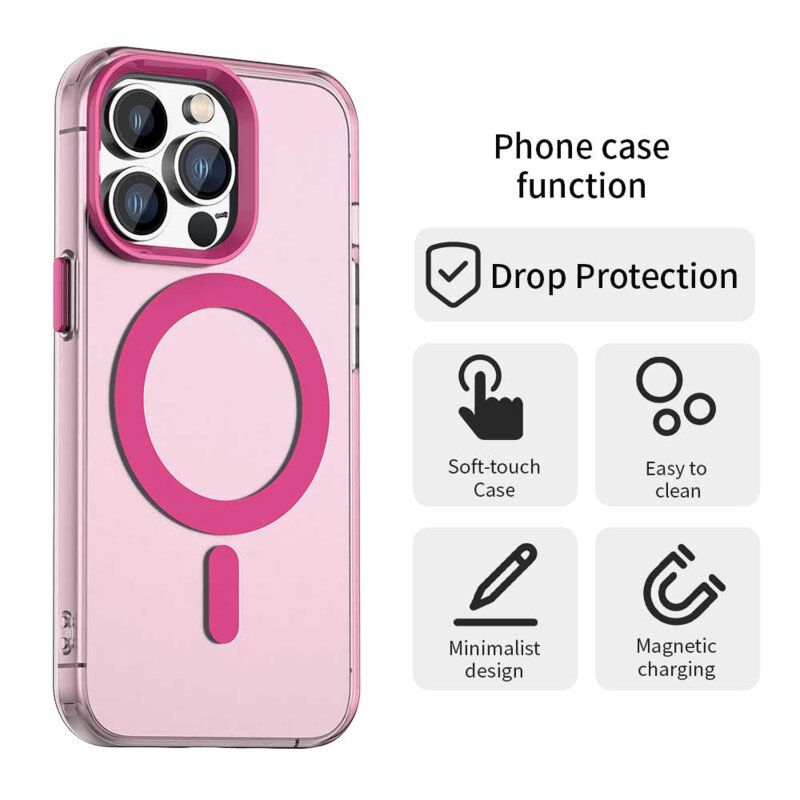 Husa iPhone 14 Pro Techsuit CandyCase MagSafe, roz