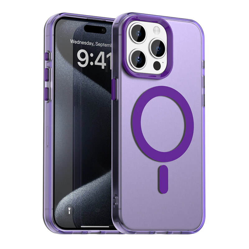 Husa iPhone 15 Pro Techsuit CandyCase MagSafe, mov