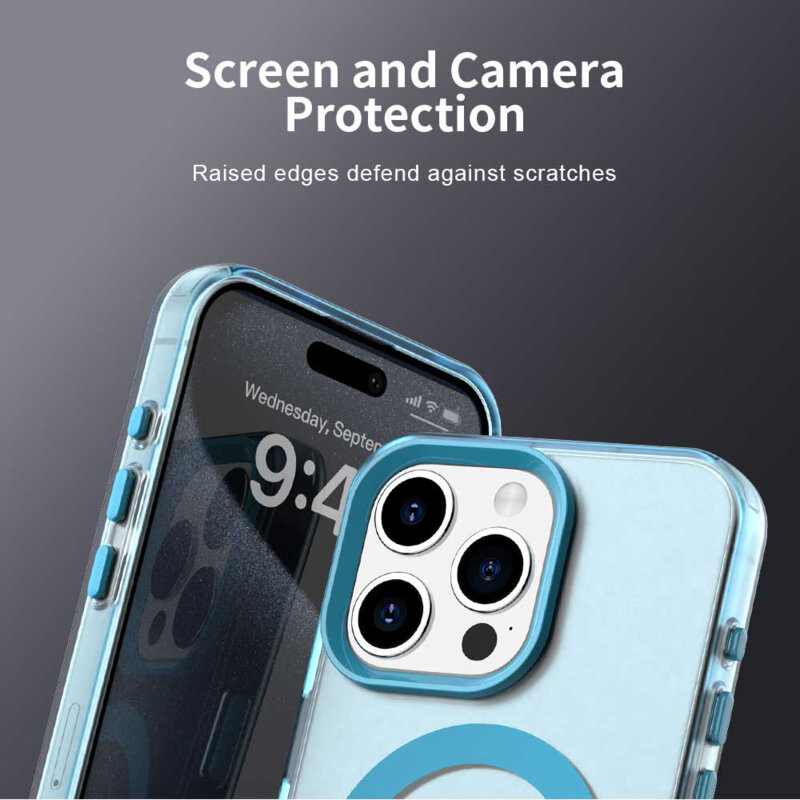 Husa iPhone 15 Pro Max Techsuit CandyCase MagSafe, albastru