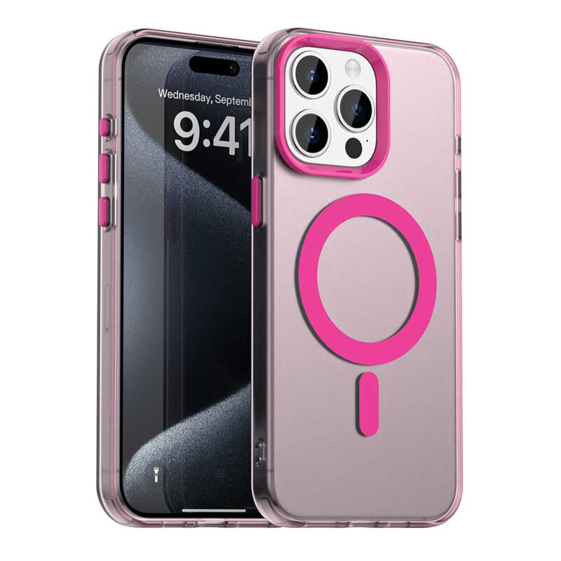Husa iPhone 15 Pro Techsuit CandyCase MagSafe, roz