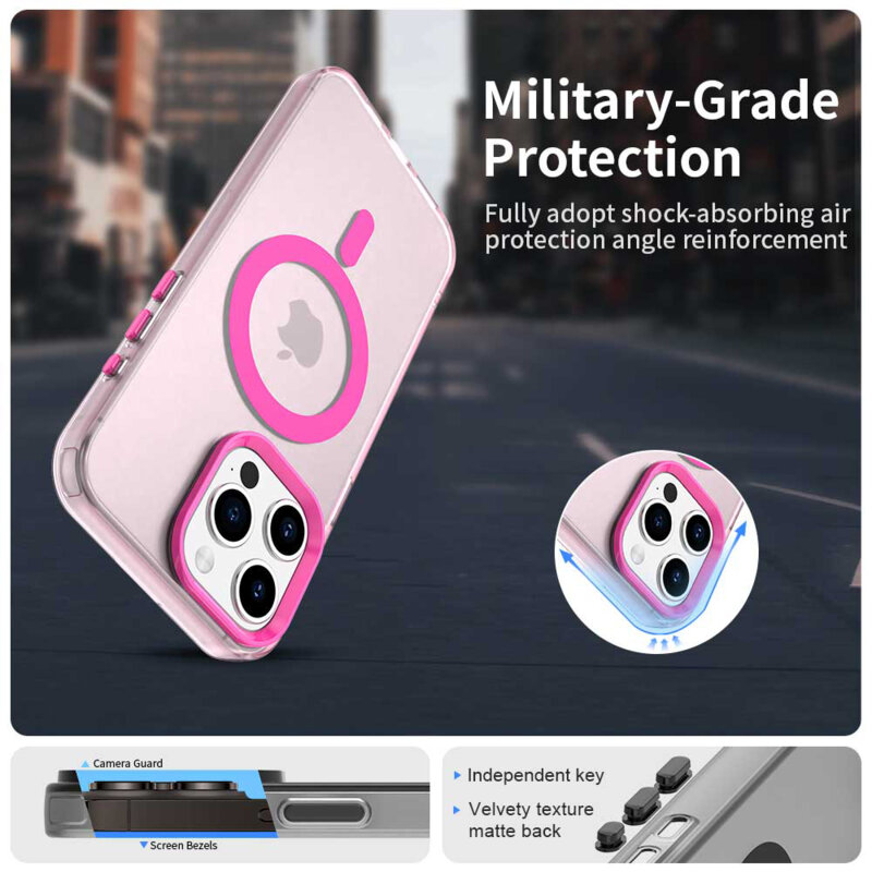 Husa iPhone 15 Pro Techsuit CandyCase MagSafe, roz