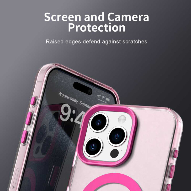 Husa iPhone 15 Pro Techsuit CandyCase MagSafe, roz
