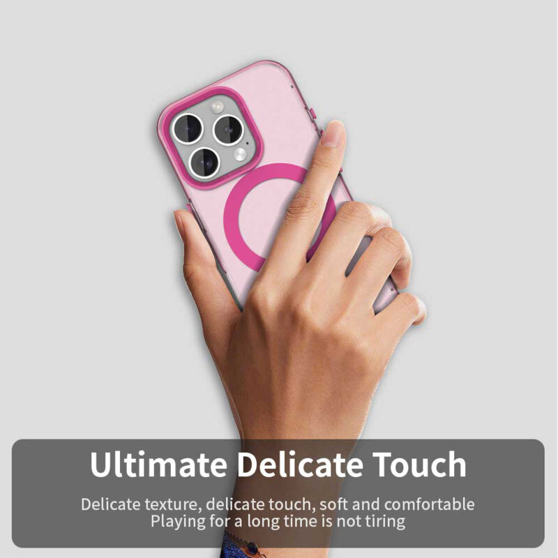 Husa iPhone 15 Pro Techsuit CandyCase MagSafe, roz