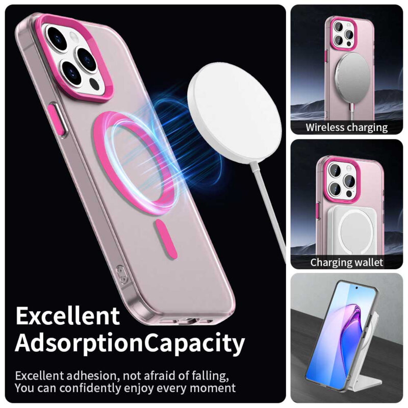 Husa iPhone 15 Pro Techsuit CandyCase MagSafe, roz