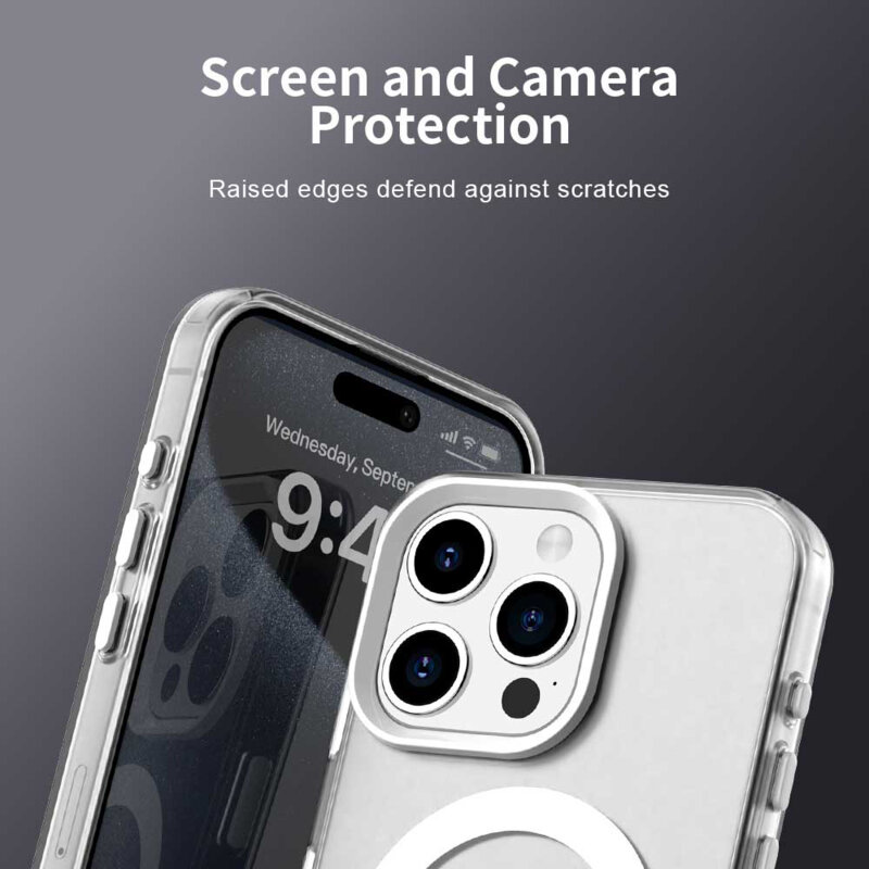 Husa iPhone 15 Pro Max Techsuit CandyCase MagSafe, alb