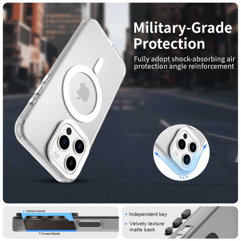 Husa iPhone 15 Pro Techsuit CandyCase MagSafe, alb