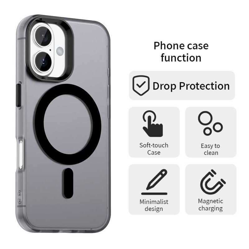Husa iPhone 16 Plus Techsuit CandyCase MagSafe, negru