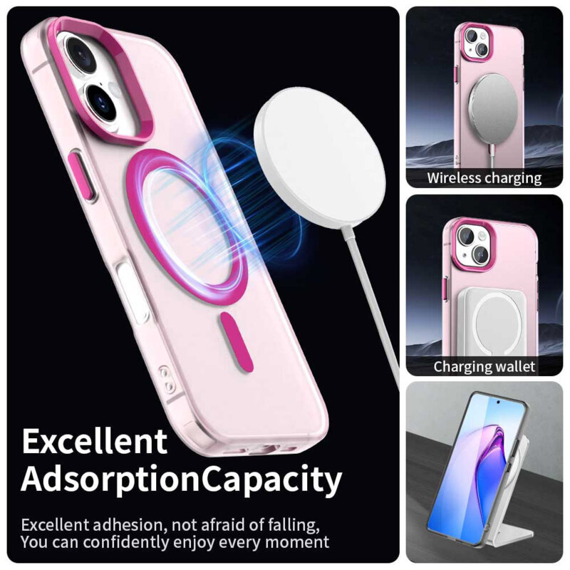 Husa iPhone 16 Plus Techsuit CandyCase MagSafe, roz
