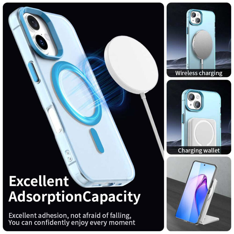 Husa iPhone 16 Techsuit CandyCase MagSafe, albastru