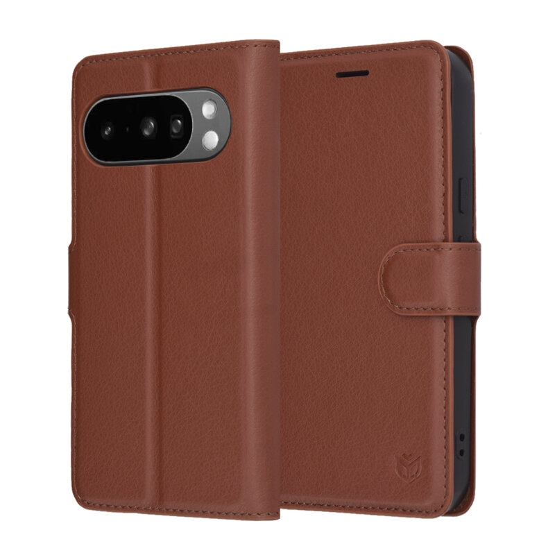Husa Google Pixel 10 Pro Techsuit Leather Folio, maro