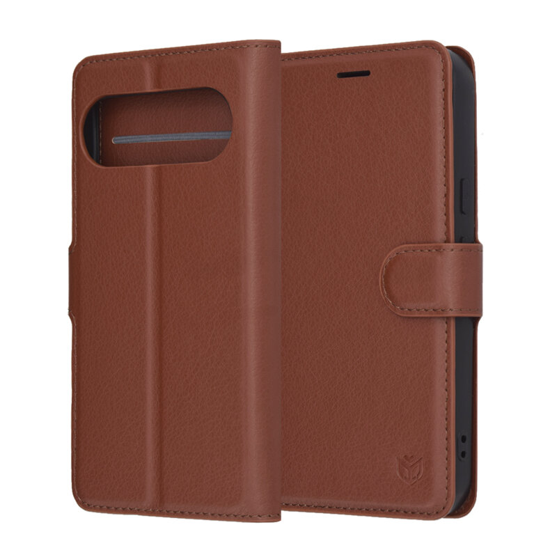 Husa Google Pixel 10 Pro Techsuit Leather Folio, maro