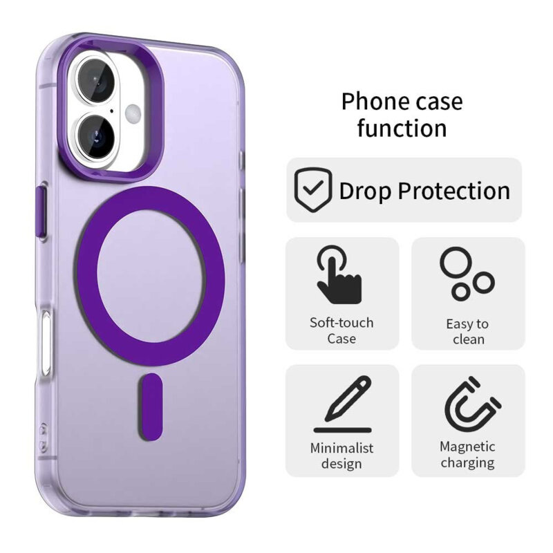 Husa iPhone 16 Plus Techsuit CandyCase MagSafe, mov