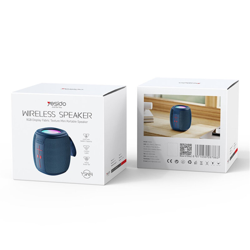 Boxa portabila Bluetooth 5.1 Yesido, 1200mAh, albastru, YSW14