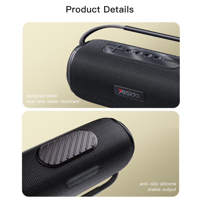 Boxa portabila waterproof Yesido, 2600mAh, 40W, negru, YSW11
