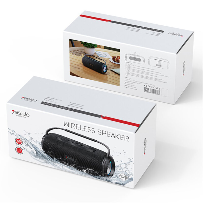 Boxa portabila waterproof Yesido, 2600mAh, 40W, negru, YSW11