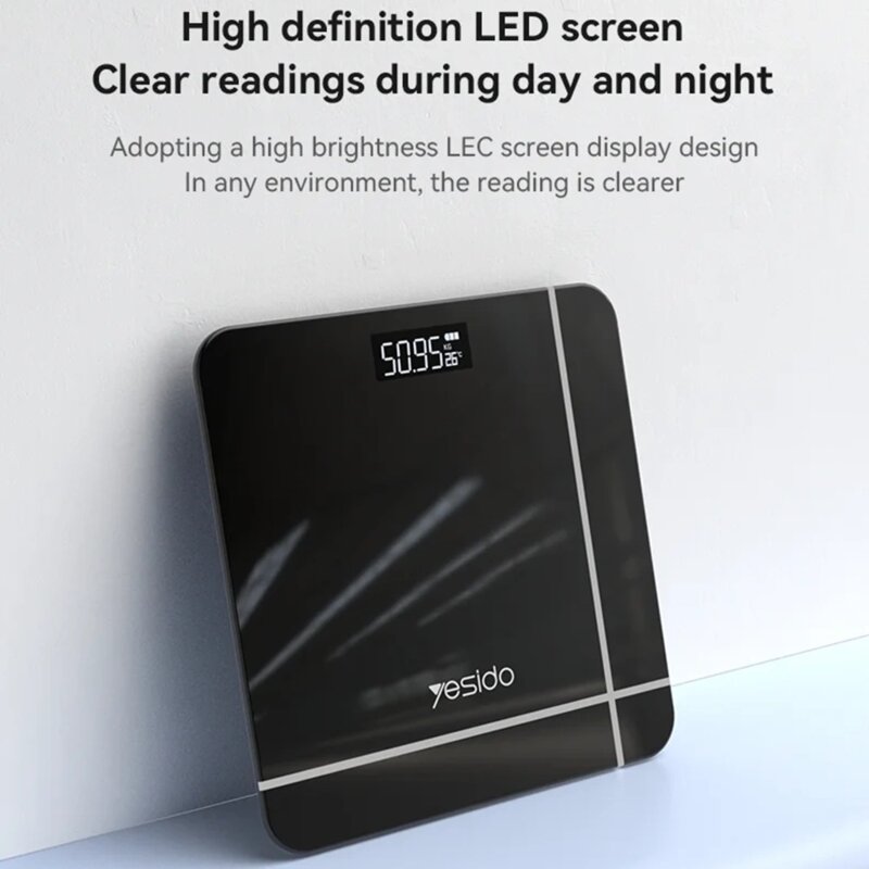 Cantar digital cu ecran LED Yesido MG09, negru
