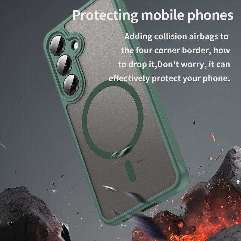 Husa Samsung Galaxy S25 Techsuit HaloFrost II MagSafe, verde